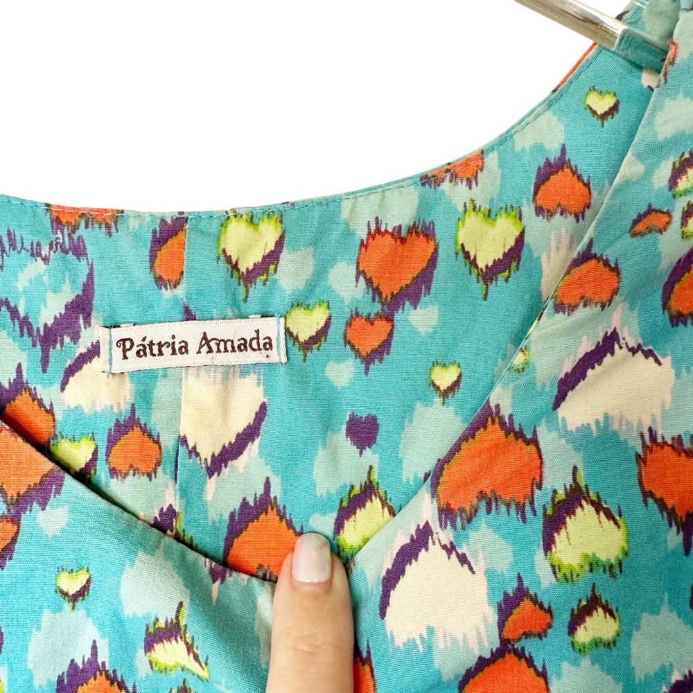 Anthropologie Patria Amada Vintage Pinafore Prairie Cottage Core Heart Dress S - Picture 6 of 7